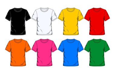 renkli t-shirt vektör şablonu, illüstrasyon