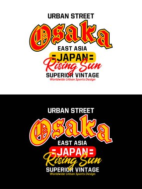 Osaka kolej takımı, grafik tasarımı, slogan tişörtü, vektör illüstrasyonu, tişört baskısı vs..