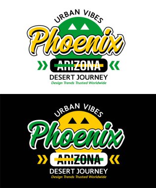 Phoenix şehir dairesi klasik yazı tipi, grafik tasarımı, slogan tişörtü, vektör illüstrasyonu, tişört baskısı vs..