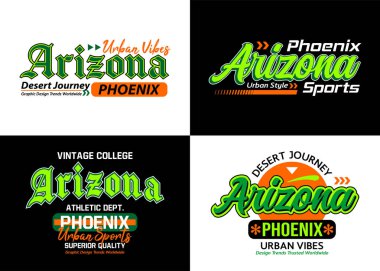 Arizona şehrinin yazı tipi koleksiyonunu, tişört, poster, etiket vs. için tipografi ayarlayın.