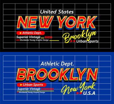  Brooklyn New York kentsel spor yazı tipi üstün vintage, grafik tasarım, slogan t-shirt, tipografi, vektör illüstrasyon, tişörtler vs..