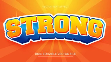 Değişken turuncu ve mavi renklerle güçlü düzenlenebilir metin efekti