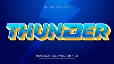 Düzenlenebilir metin efekti Thunder çizgi roman tarzı 3d metin efekti