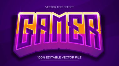 Oyuncu Vektör Metin Efekti Düzenlenebilir Metin Oynatıcı Mor Oyuncu OyunuComment