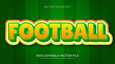 Düzenlenebilir metin biçimi efekti Futbol metni turuncu ve yeşil arkaplan gradyanı