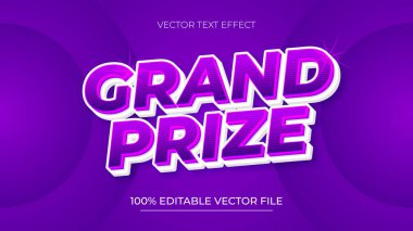 Modern mor renk tarzında Büyük Ödül Düzenlenebilir metin efekti