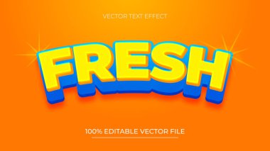 Taze 3B Düzenlenebilir Metin Efekti ile sarı ve mavi gradyan