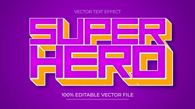 Gelecekçi Mor Neon metin tarzında Süper Kahraman düzenlenebilir metin efekti