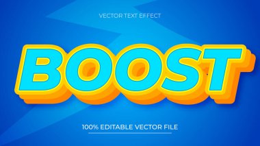 Renkli 3d metin efektini mavi arkaplan ile yükselt