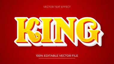 Sarı ve Kırmızı renkli King 3B düzenlenebilir metin efektleri