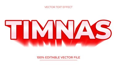 Timnas Kırmızı ve Beyaz Düzenlenebilir metin efekti modern stilde