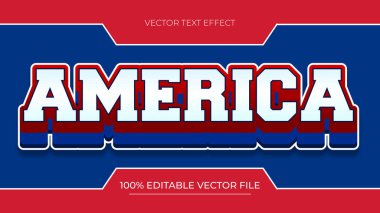 Amerika Bağımsızlık Günü Düzenlenebilir Metin Efekti 3B Biçimi