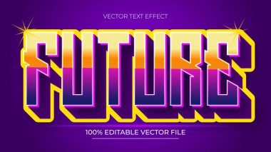 Gelecekteki Vektör Metin Efekti Düzenlenebilir Metin Oynatıcı Mor Oyuncu OyunuComment