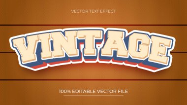 Retro biçimli eski düzenlenebilir metin efekti şablonu