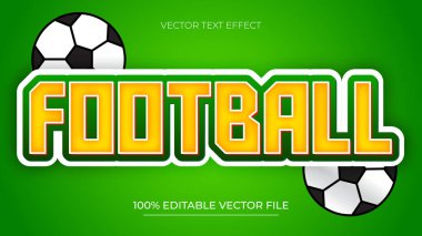 Futbol düzenlenebilir metin efekti spor temalı yeşil ve sarı gradyan renk biçimi