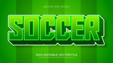 Futbol Vektörü Düzenlenebilir Metin Efekti Şablon 3d biçimi