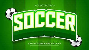 Futbol Vektörü Düzenlenebilir Metin Efekti Şablon 3d biçimi