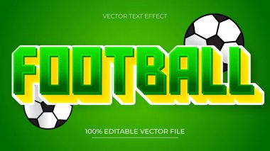 Futbol düzenlenebilir metin efekti spor temalı yeşil ve sarı gradyan renk biçimi