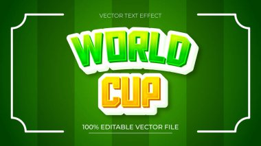 Dünya Kupası Düzenlenebilir Metin Efekti 3d Vektör Modern Logotype