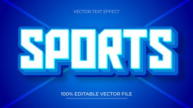 Mavi neon ve gelecekçi metin tarzında spor düzenlenebilir metin efekti