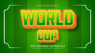 Dünya Kupası Düzenlenebilir Metin Efekti 3d Vektör Modern Logotype
