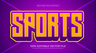 Mor neon ve fütürist metin tarzında spor düzenlenebilir metin efekti