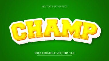 Spor temalı Champ düzenlenebilir vektör metin efekti