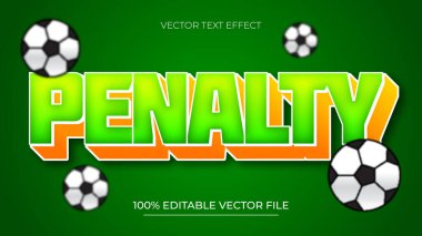 Ceza metni efekti düzenlenebilir oyun ve futbol temalı spor metin biçimi