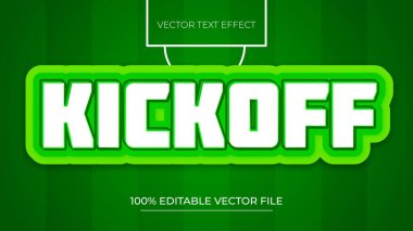 Yeşil ve beyaz renkli 3d düzenlenebilir metin efektini başlat