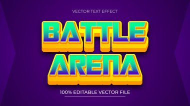 Battle Arena Video Oyunu 3d Metin Biçimi Efekti mavi ve turuncu gradyan