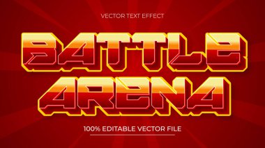 Battle Arena Video Oyunu 3d Metin Biçimi Efekti kırmızı ve sarı eğimli
