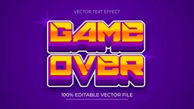 Oyun Üstü Vektör Metin Efekti Düzenlenebilir Alfabe Oyuncuları Mor Oyuncu Oyunları