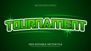 Oyun şablonu için uygun turnuva düzenlenebilir metin efekti