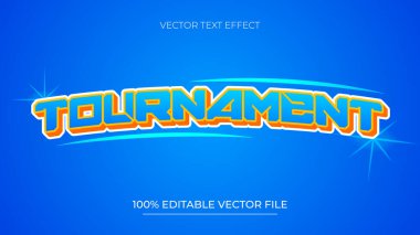 Oyun şablonu için uygun turnuva düzenlenebilir metin efekti