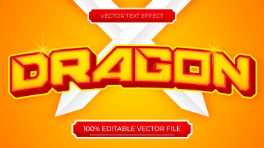 Kılıç Arkaplanlı Oyun başlığı için ejderha düzenlenebilir yazı tipi efekti 3d metin