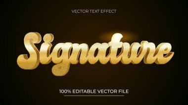 Siyah lüks arka plana sahip altın imzalı düzenlenebilir metin efekti