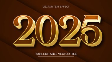 2025 Mutlu Yeni Yıl Klasik Altın Renkli