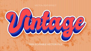 Klasik karikatür 3d metin efekti tasarımı retro biçimi