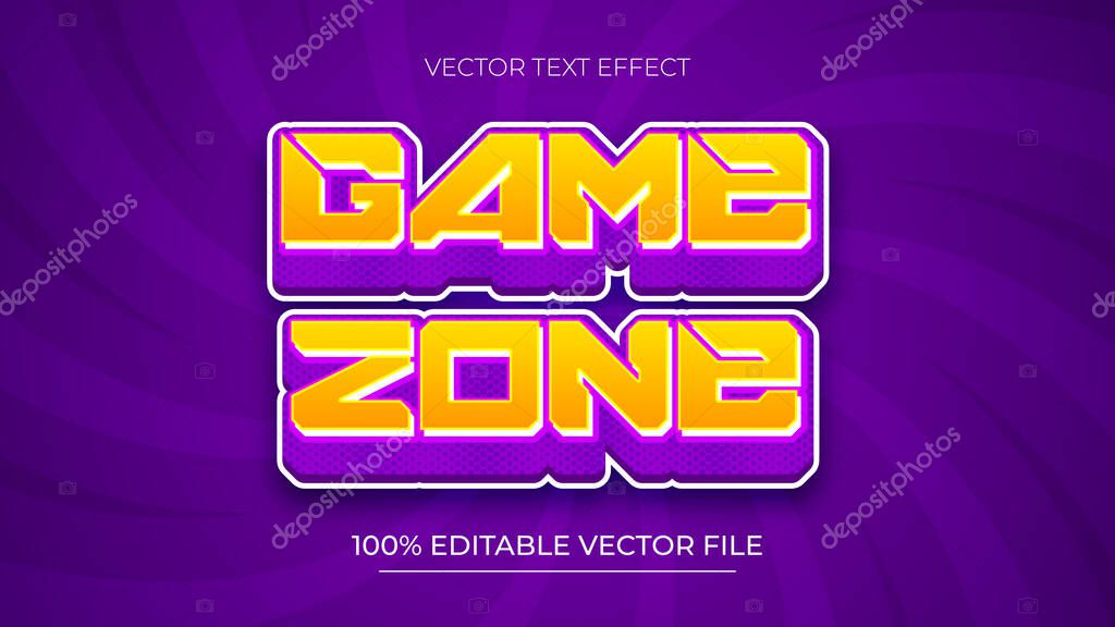 Game Zone Editable text effect Bold and strong style