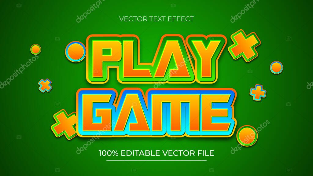Play Game editable text effects with a happy and kids theme