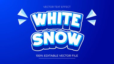 Beyaz Kar, düzenlenebilir metin efekti modern Noel kış kış renklerini kabartıyor