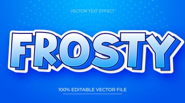 Karlı Kış Biçimli Frosty 3B düzenlenebilir metin efekti şablonu