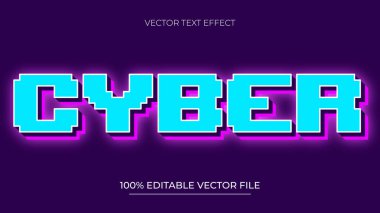 Siber metin efekti düzenlenebilir piksel ve retro metin biçimi