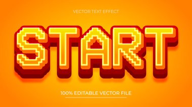 Düzenlenebilir metin efekti piksel biçimi Vektör metin efektini başlat