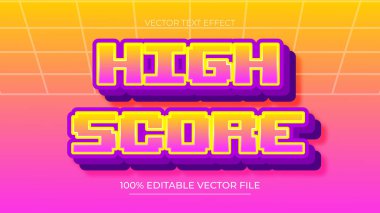 Yüksek Puanlı gelecekteki düzenlenebilir piksel film oyunu tarzı metin efekti