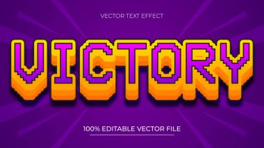 Zafer fütüristik piksel düzenlenebilir metin efekti