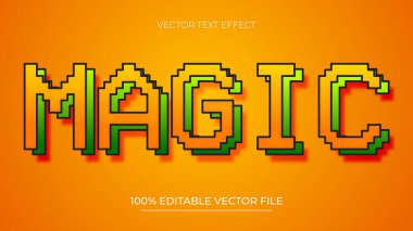 Klasik piksel biçiminde düzenlenebilir sihirli metin efekti