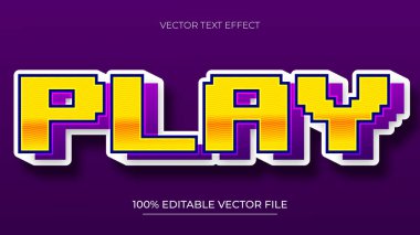 3d Piksel Düzenlenebilir Metin Efekti mor ve sarı renk