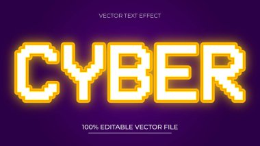 Siber metin efekti düzenlenebilir piksel ve retro metin biçimi
