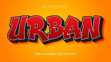 Şehir Graffiti sanat tarzı logo düzenlenebilir metin efekti 3d